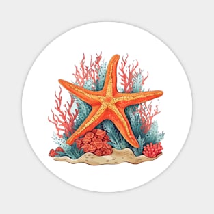 Orange Starfish Magnet